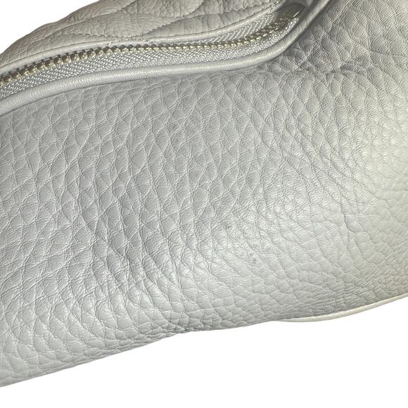 Vera Bradley Leah Quilted Leather Tote Bag Cloud Gray Light Blue Shoulder Bag - Picture 9 of 12